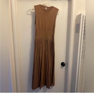 Toteme Brown Sleeveless Cotton Midi Dress